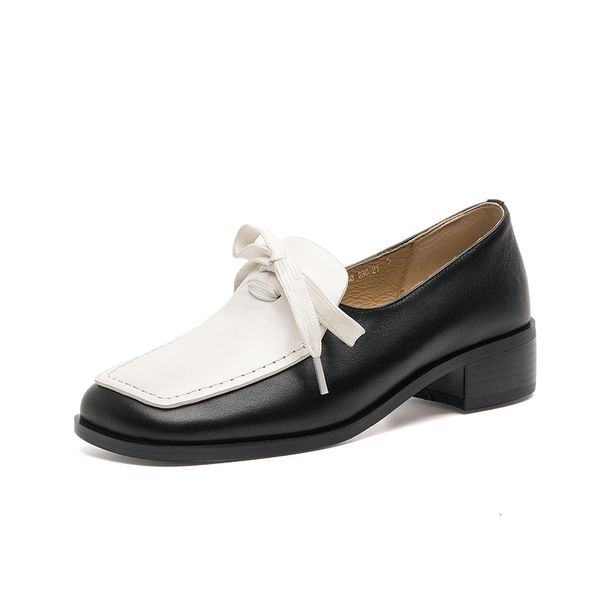 

genuine 2021 new women's thick toe heels spring shoes mixed colors ladies neqw, Black