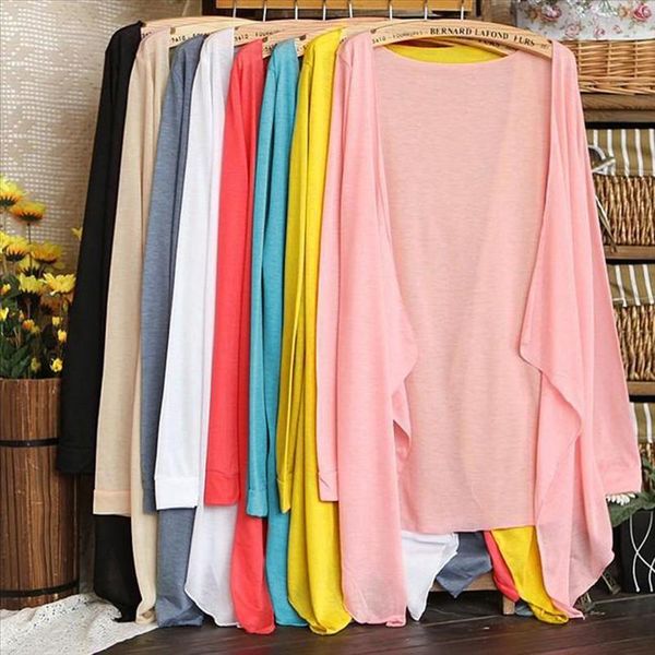 

womens knitted cardigan blouse korean style ladies summer sun blouse candy color beach female fashion feminino blusa, White