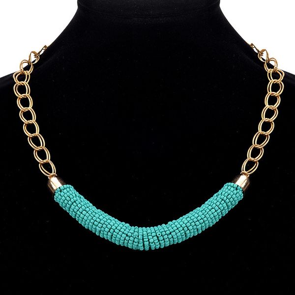 

cylinder fashion beads necklace handmade multicolor