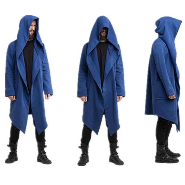 

men's jackets 2021 men autumn winter hoodies long cardigan coat casual solid jacket with pocket male hooded clothing y, Black;brown