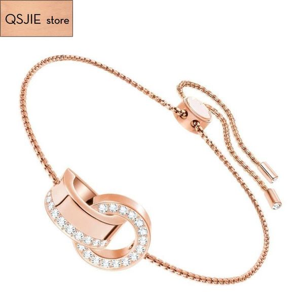 

qsjie swa hollow adjustable charm bracelet fashion jewelry, Golden;silver