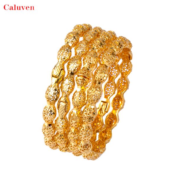 

4pcs / lot wedding jewelry dubai bracelets for women ethiopian gold color bangles&bracelets middle east african gifts 201211, Black