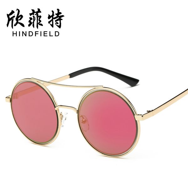 

new round frame color film trendy sunglasses for men and women 1590, White;black