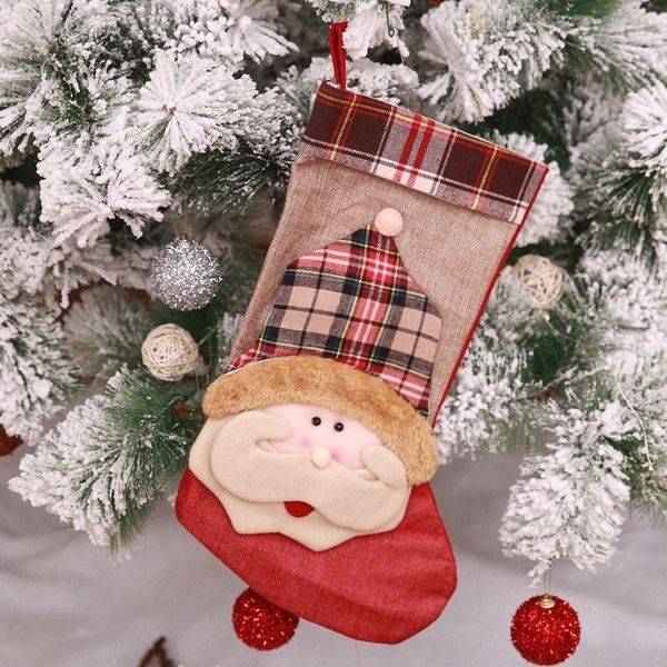 

christmas man hanging tree decorations old socks snowman gift bag k598#