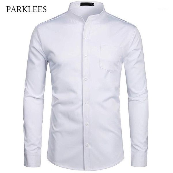 

white shirt men business solid color pocket men shirt casual slim fit wedding prom mens dress long sleeve camisas hombre1, White;black