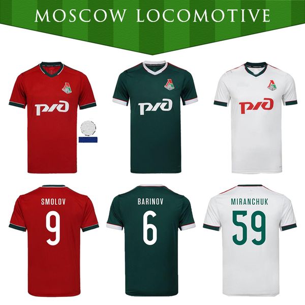 

2020 lokomotiv moscow soccer jersey home third red 20 21 miranchuk zhemaletdinov smolov krychowiak barinov shirts thailand size s-2xl, Black;yellow