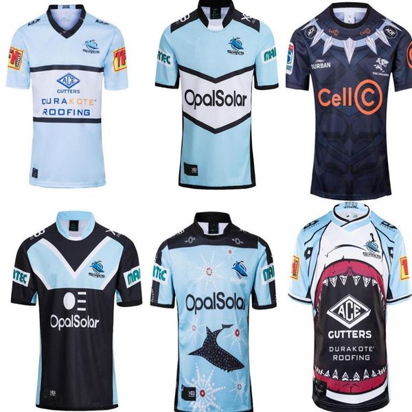 

2020 2021 cronulla-sutherland sharks rugby jersey коренное джерси nrl rugby union jersey 1718 урожай австралийский майлот де регби, Black;yellow