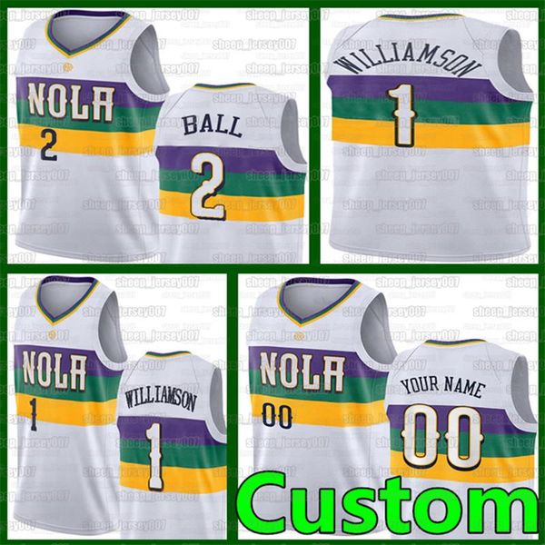 

custom zion 1 williamson basketball lonzo 2 ball new orleans pelicans jerseys brandon 14 ingram j.j. 4 redick ncaa holiday jerseys, Black;red