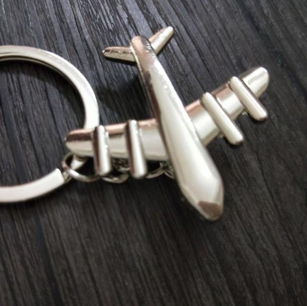 

car plane aircraft metal keychain key chain bag cute airplane pendant figure keyring birthday gift 30pcs/lot wholesale, Silver