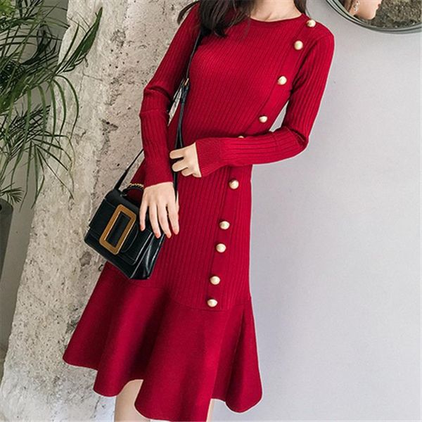 

корейский модный женский свитер платье элегантные женщины bodycon платье плюс размер зимние платья 2019 vestido женщина плиссированные плать, Black;gray