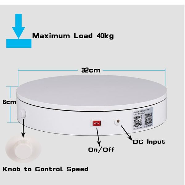 

lighting & studio accessories comxim 32cm 12.6in knob control 360 degree electric turntable product display pography rotating