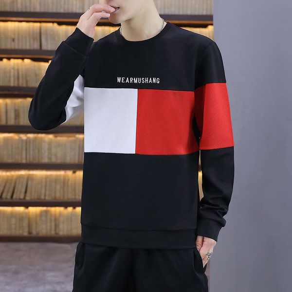 

2020 new winter autumn youth leisure sports round neck pullover sweater running fashion korean men's wear, Gray