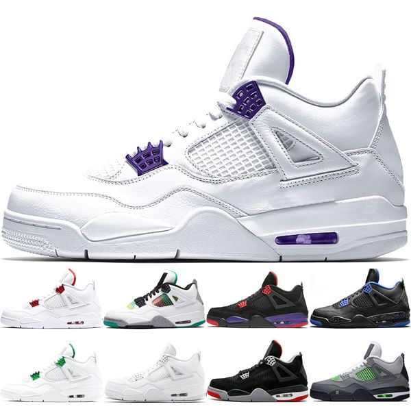 

count purple men 4s 4 basketball shoes green metallic orange metallic pure money green glow white cement thunder des