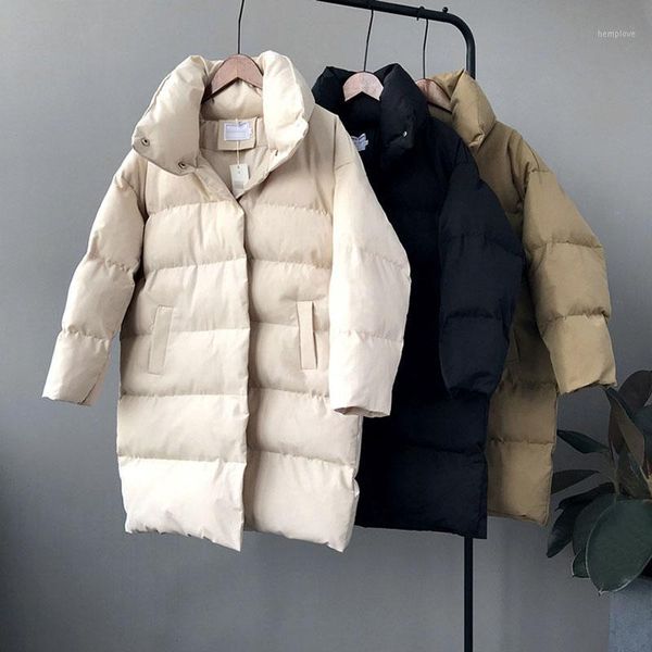 

cotton jacket women winter 2020 outerwear coats female long casual warm parkas puffer jacket parka1, Black