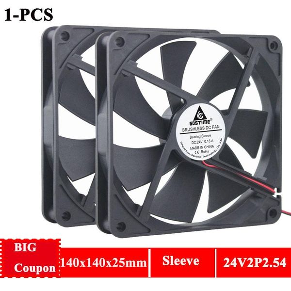 

fans & coolings gdstime 14cm 140mmx25mm pc case brushless fan cooler 24v dc computer machine motor cooling 2pin 1400rpm 14025s