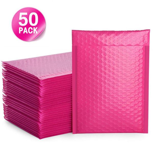

6inchx10inch gift bags bubble mailer bubble mailers padded envelopes for gift packaging lined mailer self seal rose red 50pc