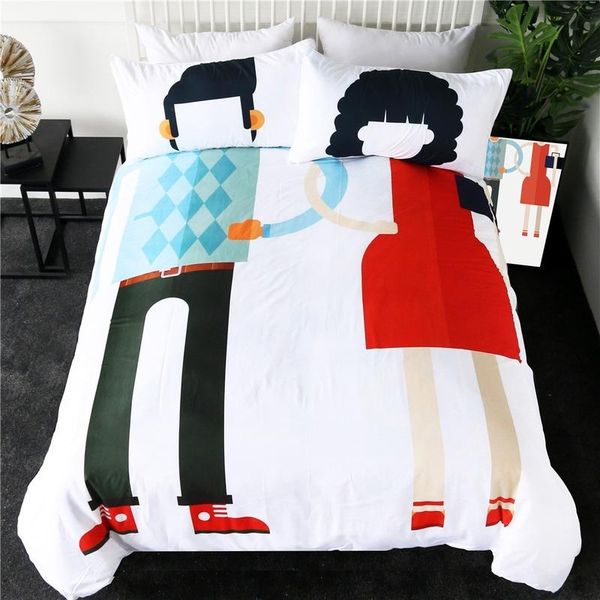 

bedding sets couple printed valentines day duvet cover set pillowcase quilt bedcloth home bedroom decor bed full size