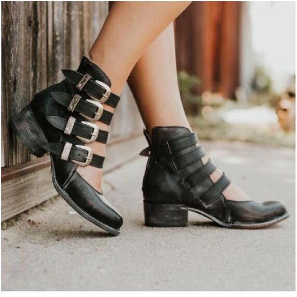 

2021 europe and america spring and autumn new belt buckle low-heel women's shoes shallow mouth versatile nude shoes, Black