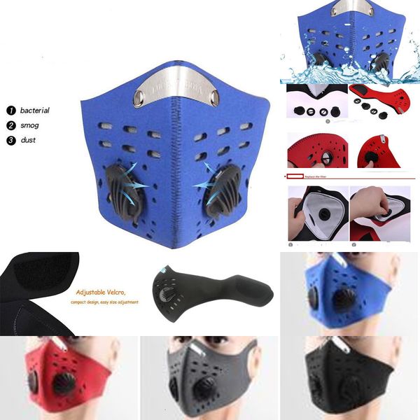 

two filter pm2.5 carbon mask cycling half face exhale valves camouflage dustproof anti pol6dkq qi8j