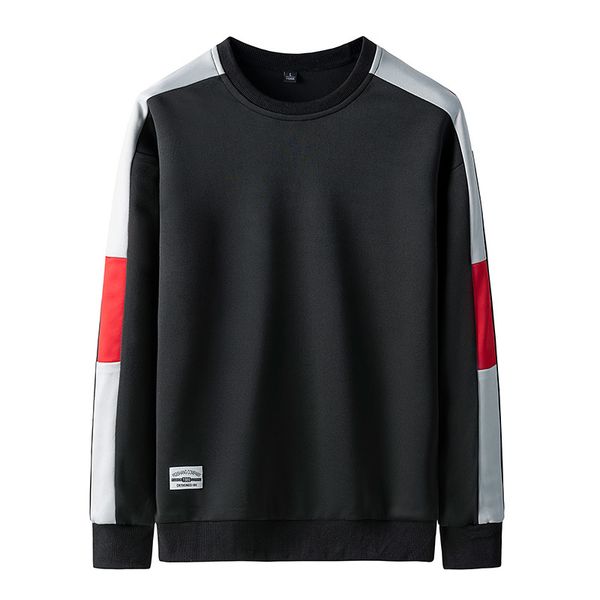 

2021 new male hoodies solid splice pullover neck fine fit hoodie four k336 8xfd, Black