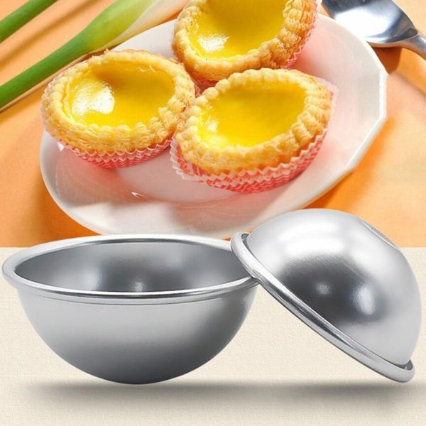 

diy aluminium cake alloy bath round bomb tart pudding candle tool salt ball homemade crafting gifts semicircle sphere mold