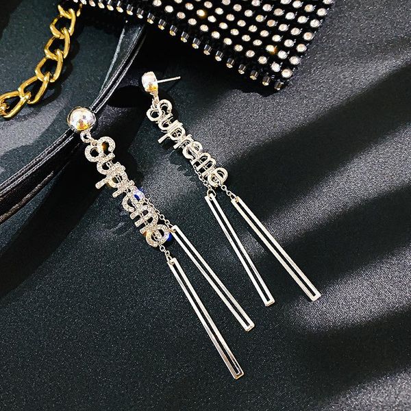 

dangle & chandelier fashion long chain drop earrings for women golden silver color punk dangling personallized statement jewelry