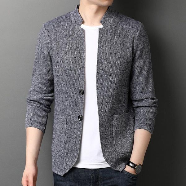 

men's sweaters winter khaki mens long sleeve slim casual knitted cardigans men fashion brand high collar coat sweater male overcoat, White;black