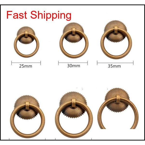 

vintage brass kitchen cabinet ring knobs pulls small drawer cupboard wardrobe door pull h qylzpg packing2010