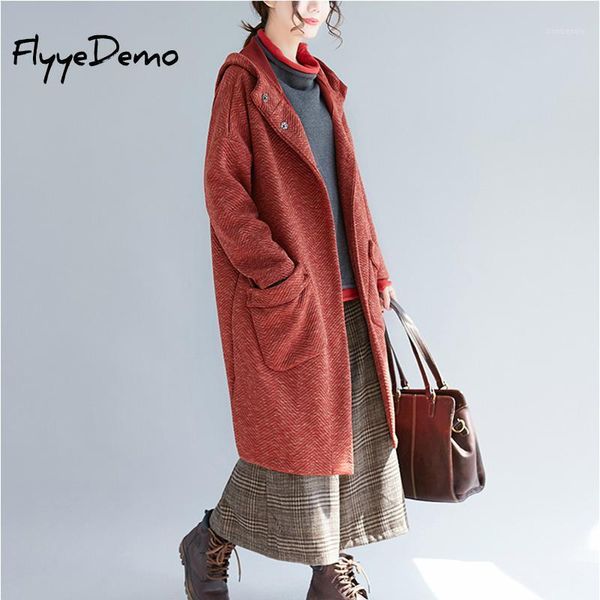 

2018 new fashion women winter warm long trench coat female stylish solid long slim overcoats hooded outwears clothes size1, Tan;black