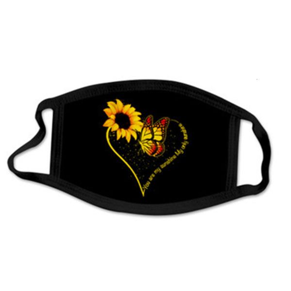

reusable fashion washable sunflower mouth face masks breathable anti-dust cotton mask cyz2907