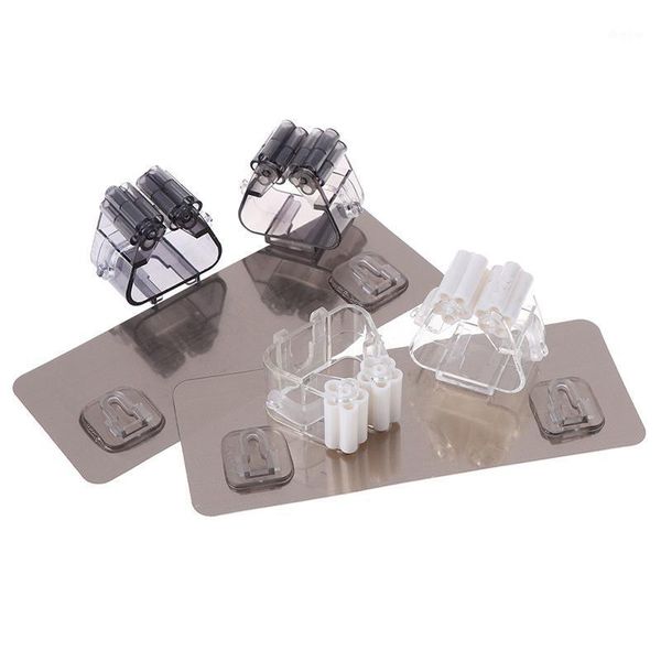 

wall mounted mop organizer holder brush broom hanger storage rack kitchen tool wall housekeeper accessory hanging pipe hooks1