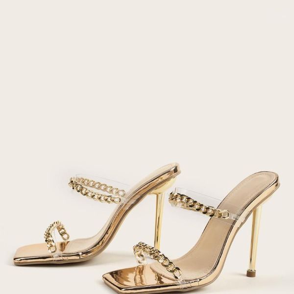 

thin heels female shoes heeled mules transparent slippers slides low 2020 high summer pvc rome rubber fabric pu basic hoof1, Black