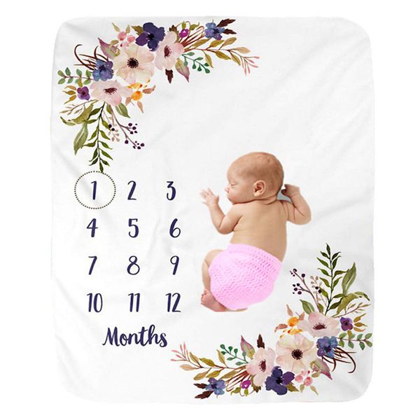 

big size baby blankets newborn baby milestone blanket monthly pgraphy props super soft couverture bebe manta aniversary lj201014