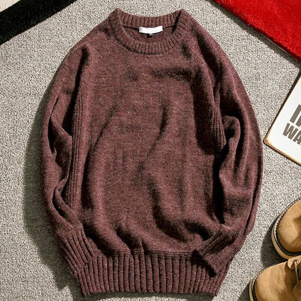 

brand new blouse autumn for men's shirts solid-knit casual the-neck pull man's cotton sweater, Black;white
