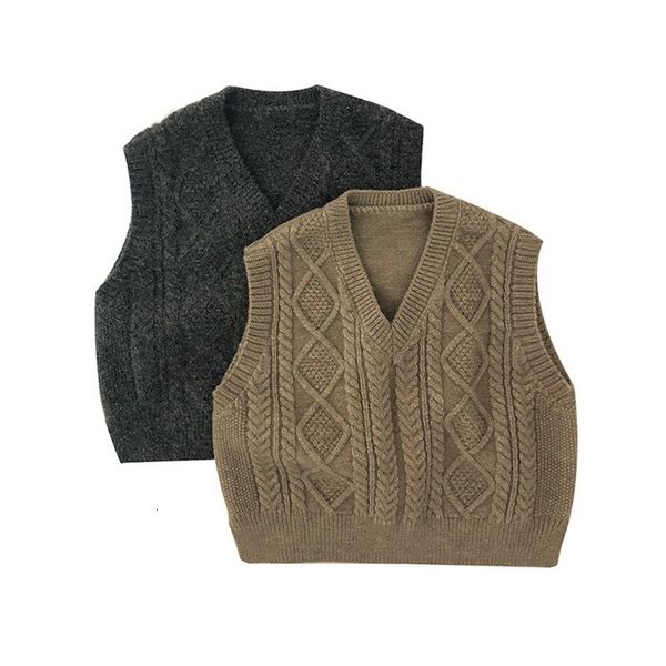

2021 spring new baby girls soft knitted vest boys outwear clothes kids v-neck sweater zj30, Blue