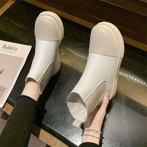 

2021 new female fashion autumn winter colours mixed leather trend ladies teddy boots 0xhz, Black