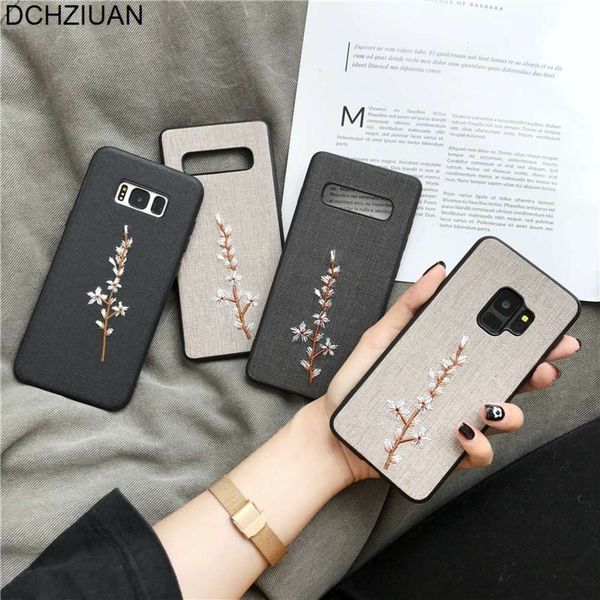 

dchziuan - mobile phone case with embroidered flowers, suitable for samsung galaxy s10, s10 s10e, s9, s9plus, s8 plus, 9, note 8vfe1