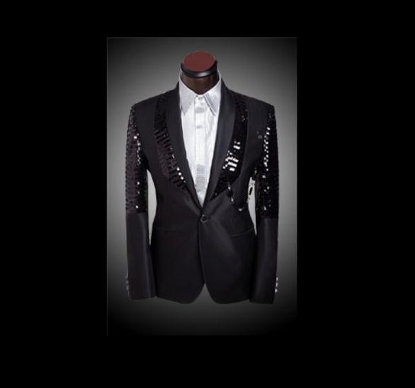 

new arrival men slim fit suit mens suits with pants black sequin shiny blazer jacket wedding tuxedos men's suits, White;black