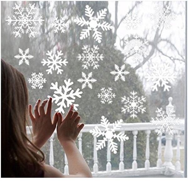 

38 pcs/lot snowflake electrostatic sticker window kids room christmas wall stickers home decals decoration new year w wmtzmy
