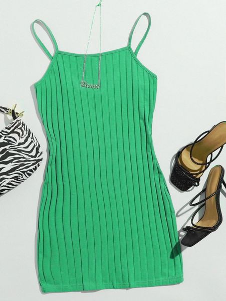 

ribbed cami bodycon mini dress p1lp#, Black;gray