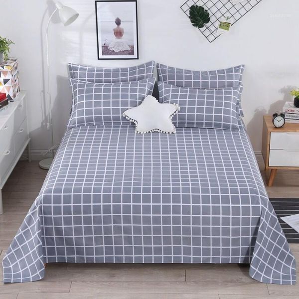 

2020 new bedding sheet home textile printing lattice flat sheets bed sets bedding linen for winter bedroom1