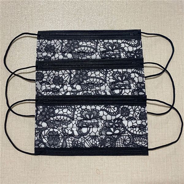 

adults new designed for lace disposable non woven face mouth mask anti dust fashion outdoor cycling pm2.5 masks f