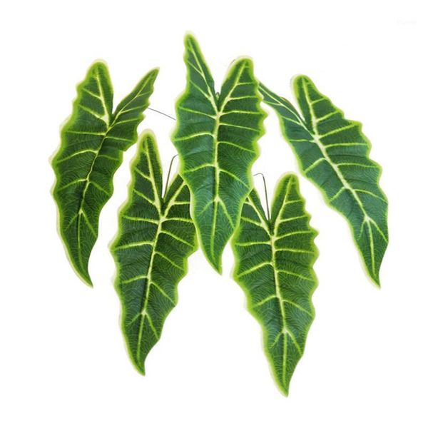

10/20pcs green artificial leaves large eucalyptus leaf plant wall material decorative fake fern leaf for home garden party decor1