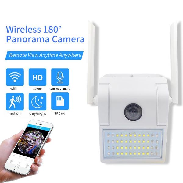 

1080p wifi network surveillance camera hd dual light source super wide-angle wall lamp outdoor waterproof ir camera