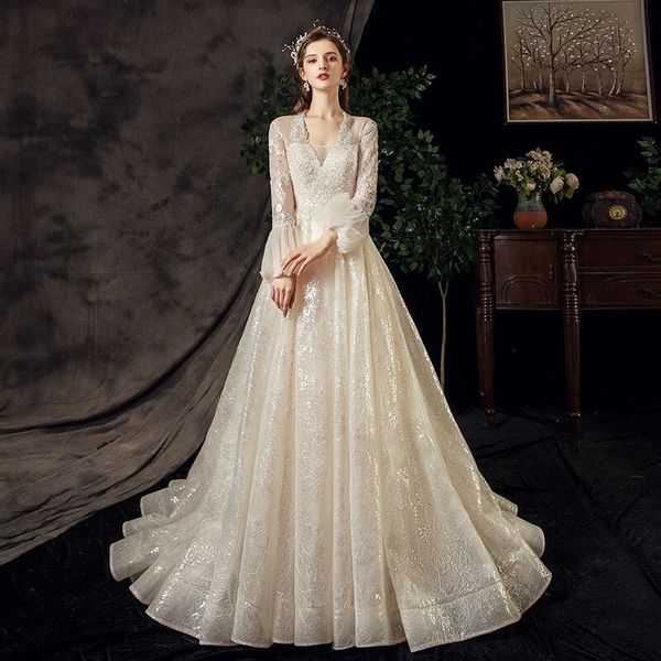 

2021 new dress low-cut v dressed as a wedding gown qq3g, Blue;red