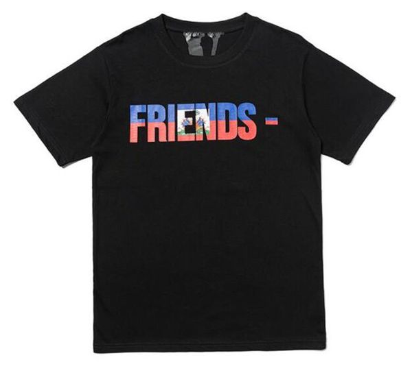 

men's hip-hop friends round neck cotton t-shirt us size s-xl, White;black