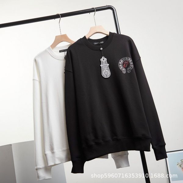 

new fashion brand ch crow heart crew neck cotton diamond printed couple's sweater in autumn / winter 2020, Black;white