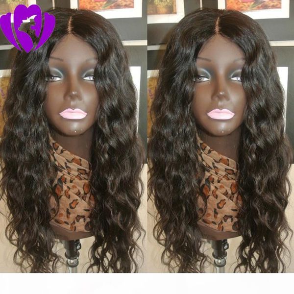 

middle part glueless long black wig curly synthetic lace front wig with baby hair heat resistant fiber hair for african american wigs