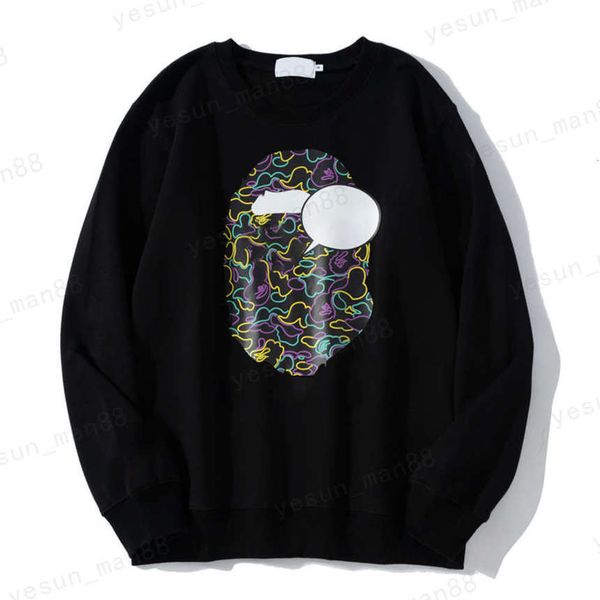 

Designer Fashion Monkey-man head series Colorful Graffiti Hooded M-3XL Black casual men's top