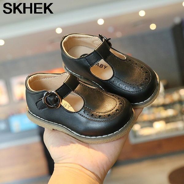 

skhek pu leather girls shoes toddler baby girl flats flowers cut-outs princess kids shoes children girls soft, Black;grey
